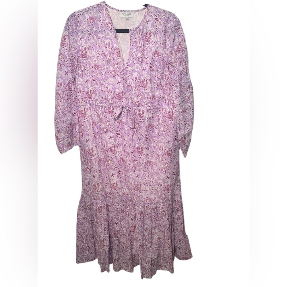 Floral Print Midi Dress in Lavender - Women's Dress